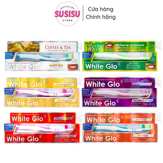 Kem Đánh Răng WHITE GLO - Extra Strength Whitening Toothpaste 150g cho người hút​ thuốc, sạch mảng bám, hương thảo mộc