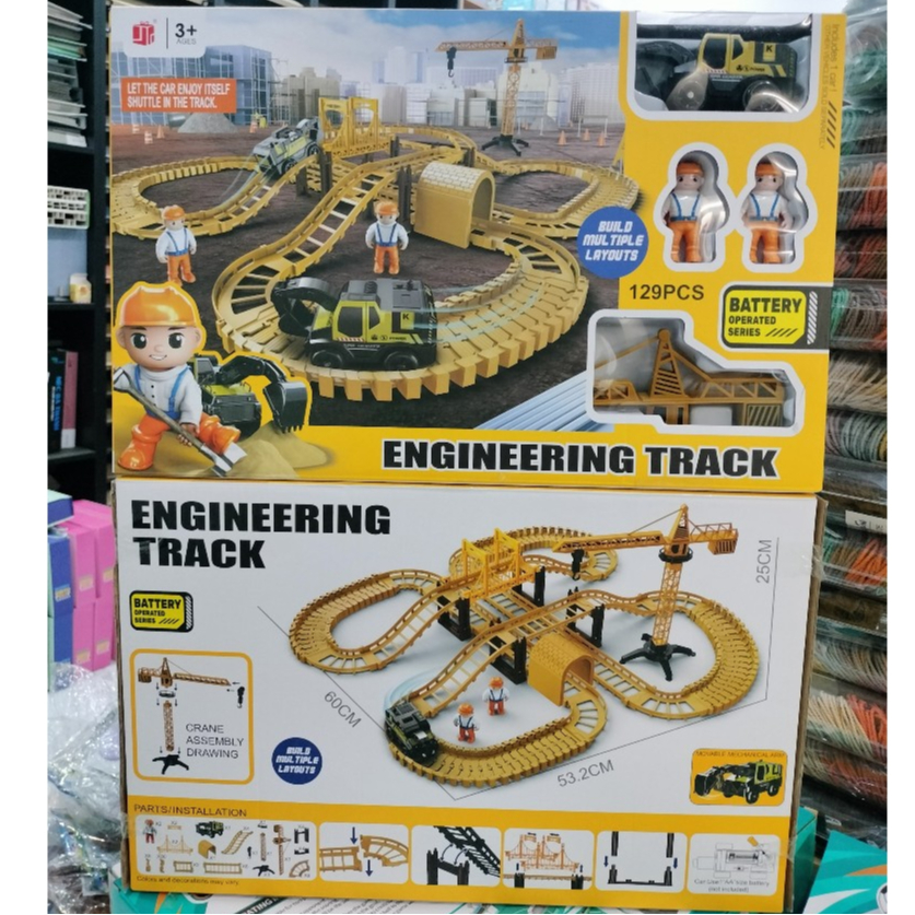 Đồ Chơi Lắp Ráp Đường Ray Ô Tô, Xe Máy Xúc Gồm Nhiều Chi Tiết Phát Triển Trí Tuệ Cho Bé