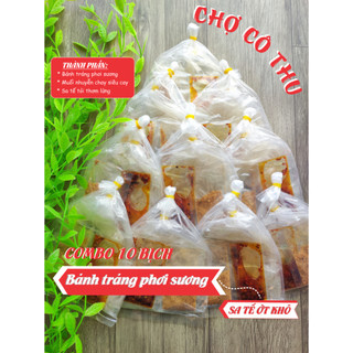 Combo 10 bịch bánh tráng phơi sương muối nhuyễn sa tế ớt khô | Chợ Cô Thu