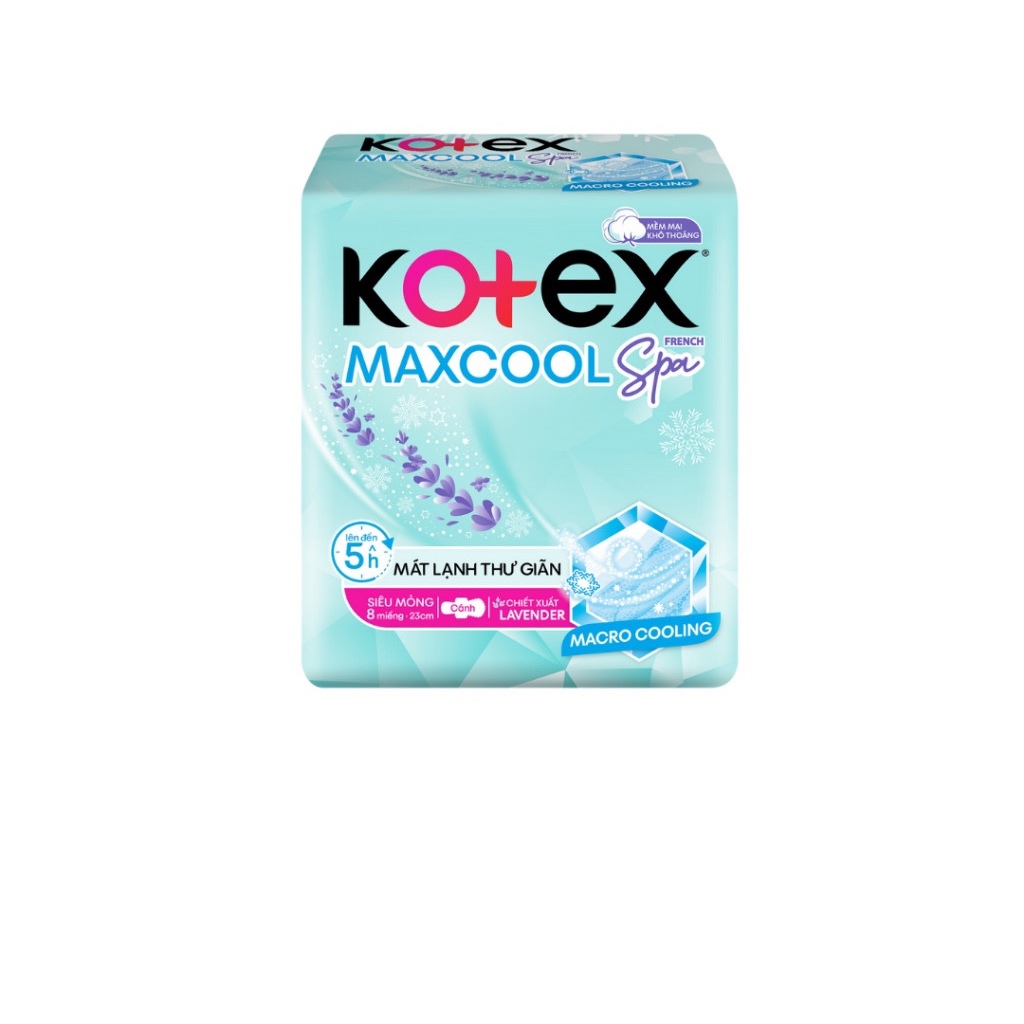Băng Vệ Sinh Thảo Dược Siêu Mỏng Cánh 23cm Cool Kotex 8 Miếng