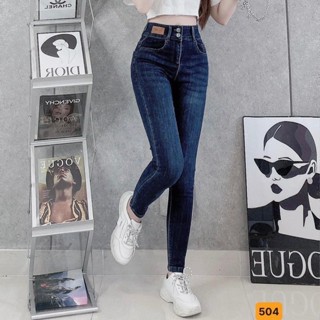 Quần jean nữ co giãn, quần bò lưng cao 9 tấc dáng ôm body cạp cao nhiều mẫu Bi_shop 173 ms618