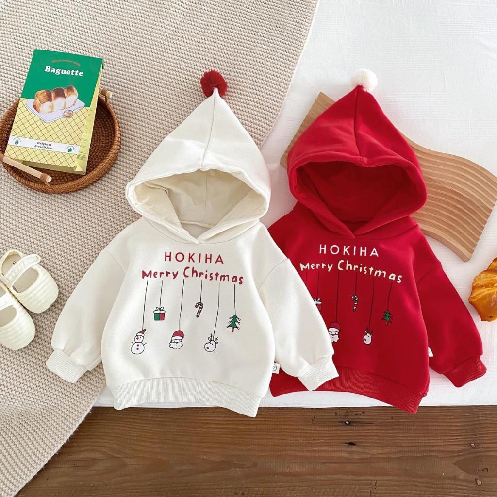 - TE519 Áo nỉ hoodie giáng sinh lót bông dày dặn,áo hoodie noel có mũ dày dặn ấm cho bé từ 8-16kg