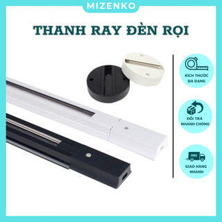 Thanh ray đèn rọi, đế đèn rọi ray, thanh ray 1m - 1,5m mizenko màu đen, trắng
