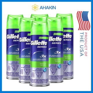 [Hàng Mỹ] Kem Cạo Râu Cho da Nhạy Cảm Gillette Series 3X Sensitive Shave Gel 198g