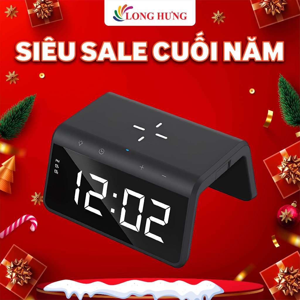 Sạc không dây kiêm đồng hồ báo thức Havit W320 - Hàng chính hãng