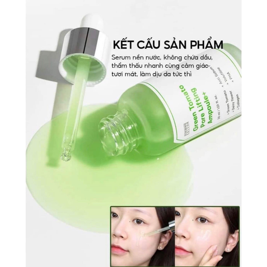 Mangtaybaby - Tinh Chất Cà Chua Xanh Hỗ Trợ Thu Nhỏ Lỗ Chân Lông Sungboon Editor Green Tomato