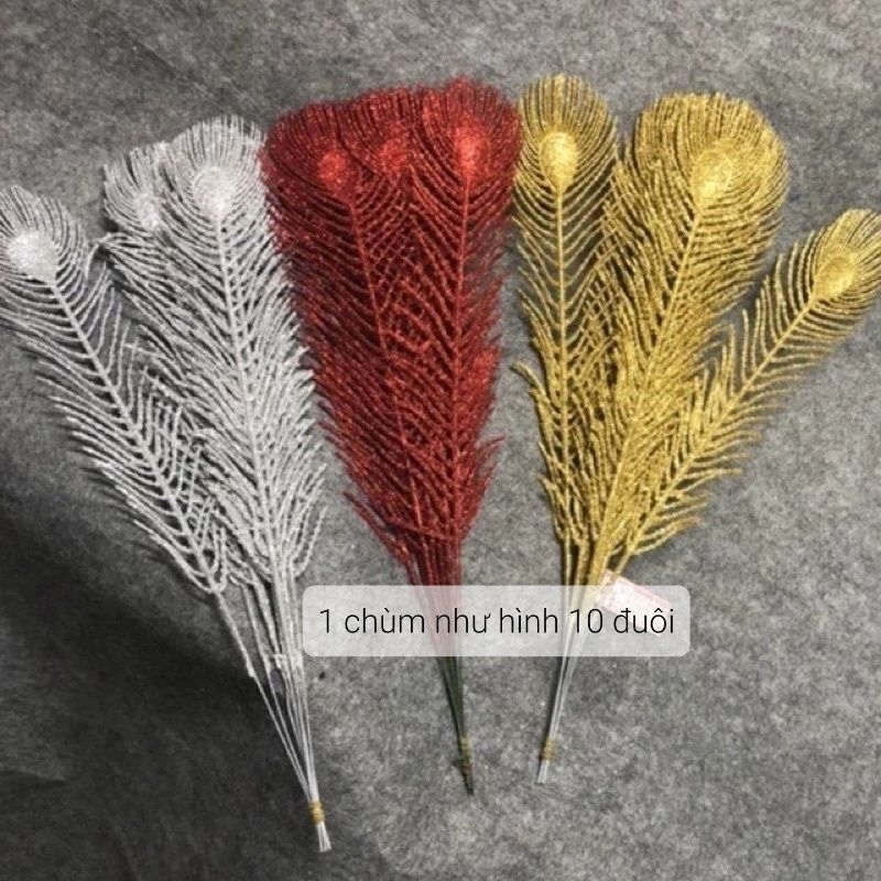 đuôi công kim tuyến lấp lánh 40cm