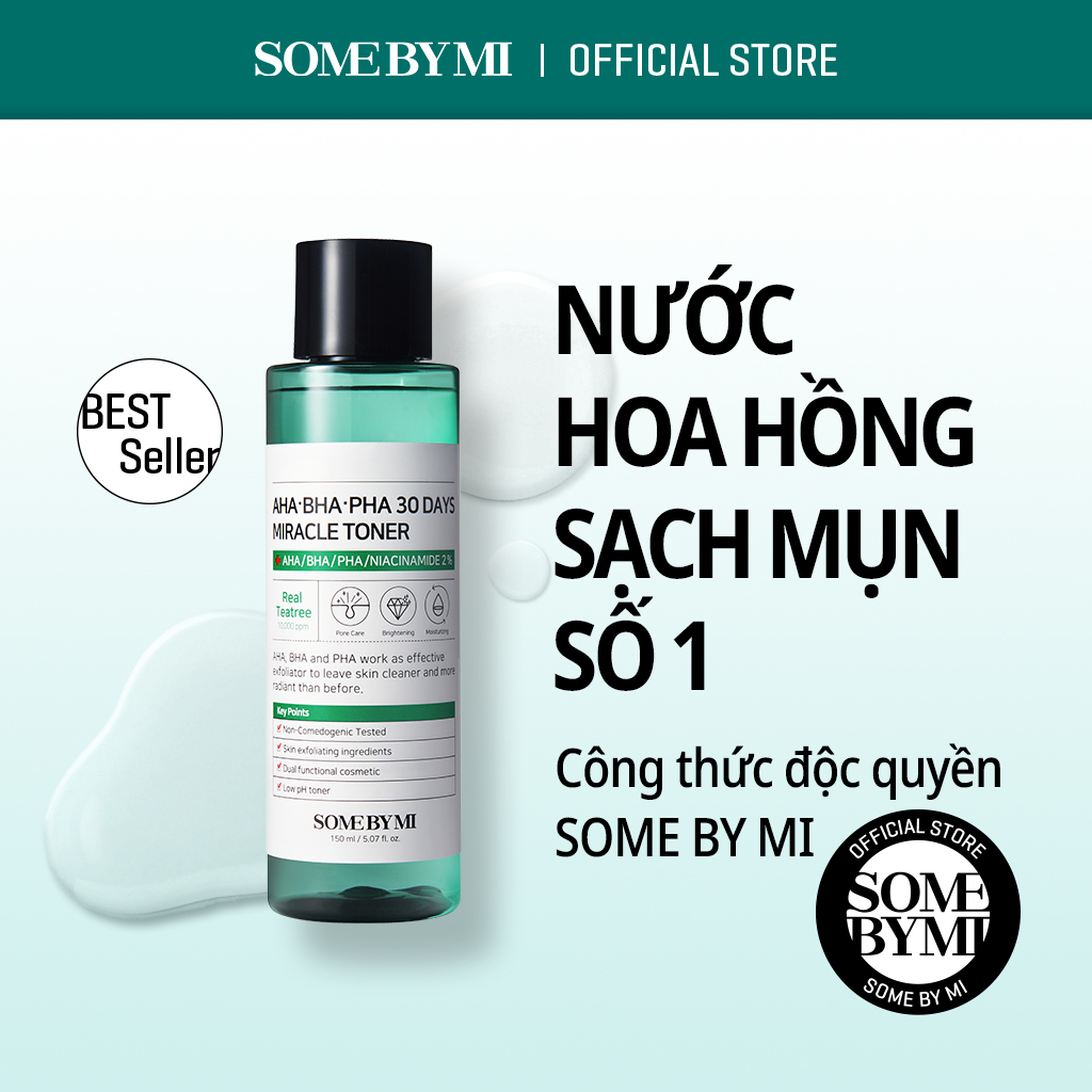 Nước hoa hồng Some By Mi làm sạch da dầu mụn trong 30 ngày AHA-BHA-PHA 30 Days Miracle Toner 150ml (mp242)