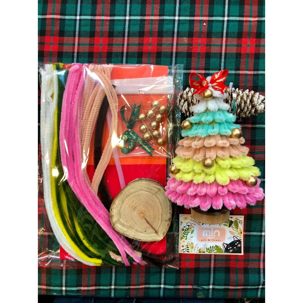SET KẼM NHUNG LÀM CÂY THÔNG NOEL HANDMADE
