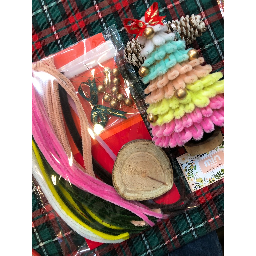 SET KẼM NHUNG LÀM CÂY THÔNG NOEL HANDMADE