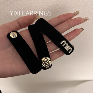 Kẹp tóc mái nhung bản dài tạo hình vintage đính đá KM136