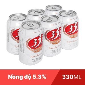Lốc 6 lon Bia Hà Nội / Bia 333/ Bia Sài Gòn 330ml