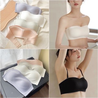 Áo Lót Nữ Su Quả Ngang Hở Lưng Nâng Ngực Không Gọng Chống Tụt Tạo Khe Cao Cấp ms 4033
