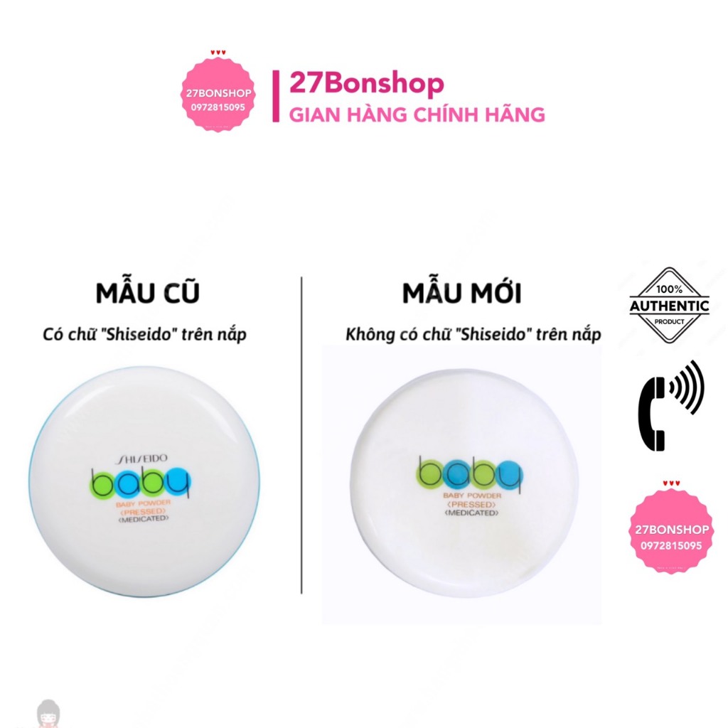 PHẤN PHỦ DẠNG NÉN KHÔNG CHÌ, KIỀM DẦU BABY SHISEIDO POWDER