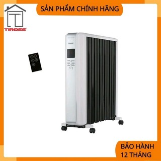 Máy sưởi dầu Tiross TS9218 12 thanh + Vỏ chống bỏng + Remote Điều khiển từ xa