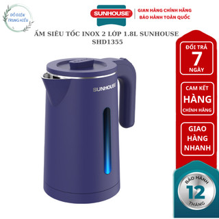  Ấm siêu tốc inox 2 lớp 1.8L SUNHOUSE SHD1355 - hàng chính hãng bảo hành 12 tháng 