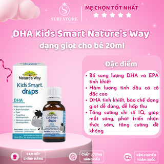 Siro Nature's Way Kids Smart Drops DHA Úc dạng giọt giúp tăng IQ, phát triển não bộ cho bé 20ml Suri Store