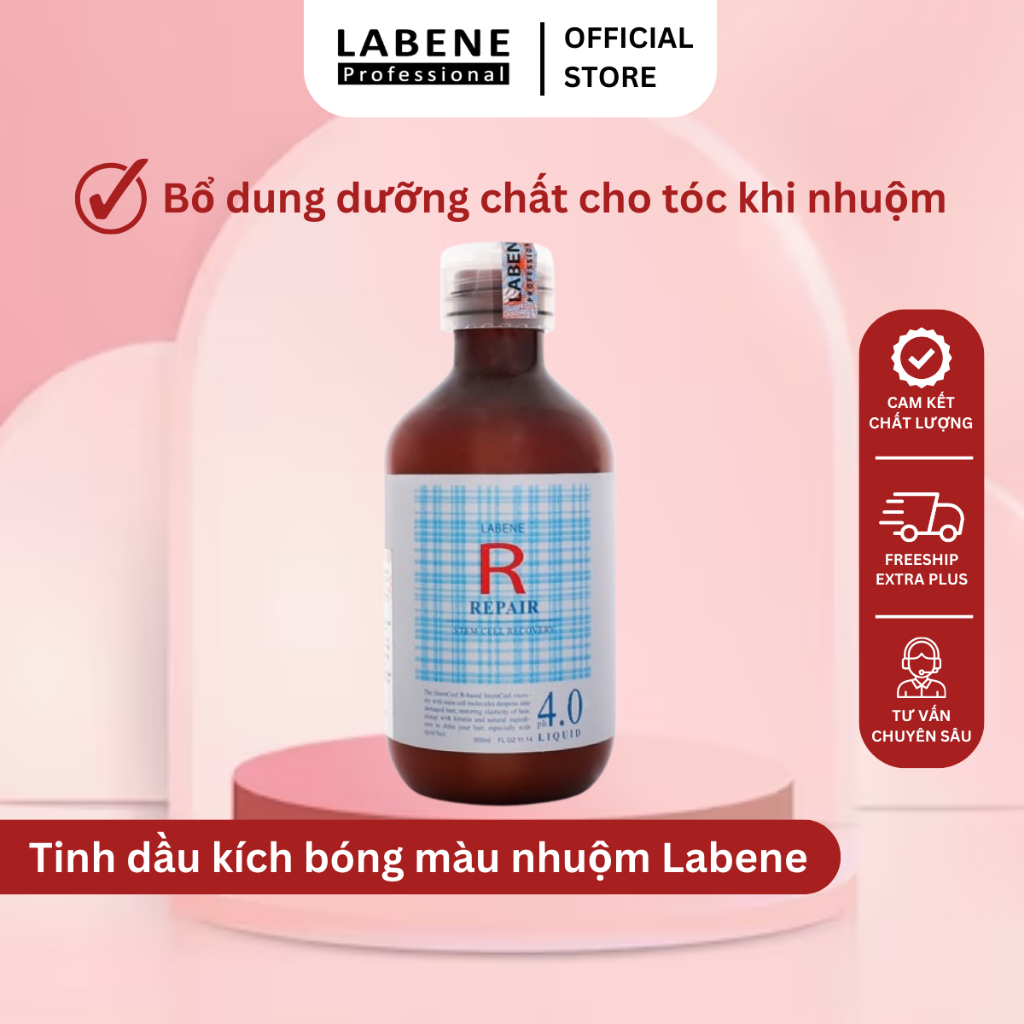 Tinh dầu kích bóng màu nhuộm và hỗ trợ dịch vụ uốn duỗi nhuộm Labene (Ý) 300ml làm cho tóc bóng mềm | LABENE