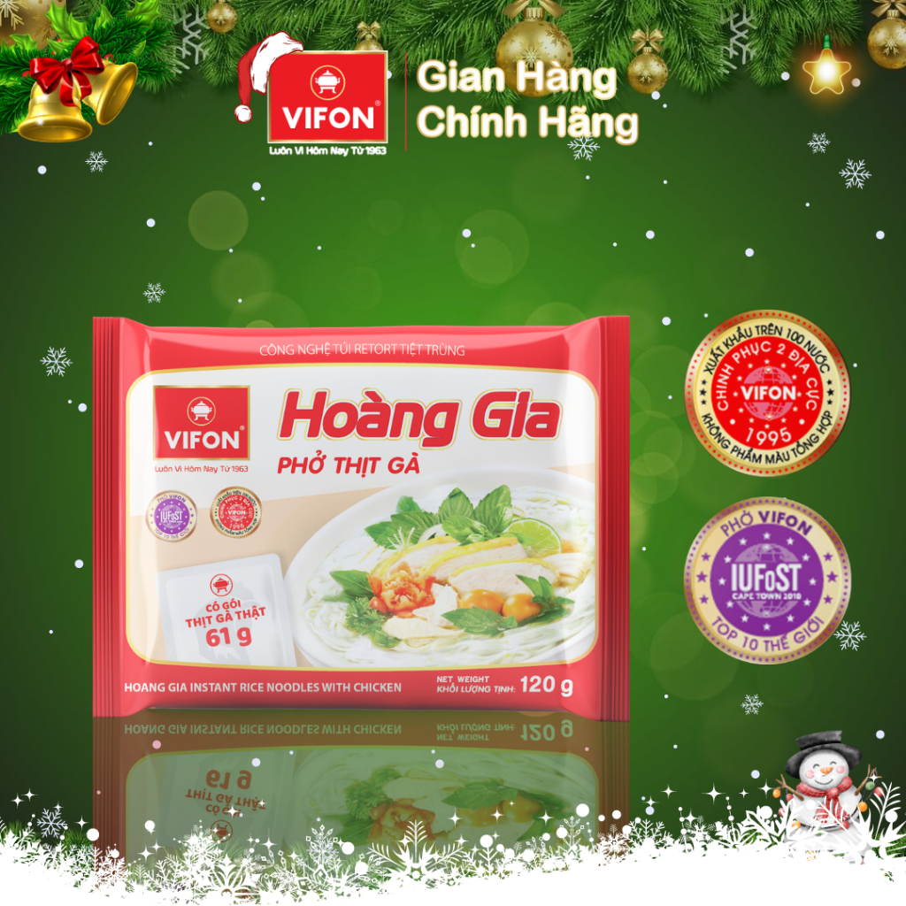 Thùng 18 gói Phở Thịt Gà HOÀNG GIA VIFON có Gói Sốt Thịt 120g / Gói