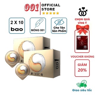 Combo 2 hộp bao cao su lửa băng siêu mỏng 20 chiếc, bcs 001 nhiều gel bôi trơn kéo dài thời gian qhe - 001STORE