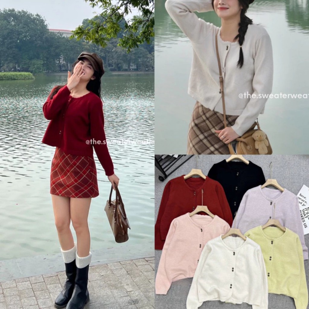 Áo cardigan len cúc hoa kép vintage - 247store.vn - Cdgkhuydoi309_P13K7