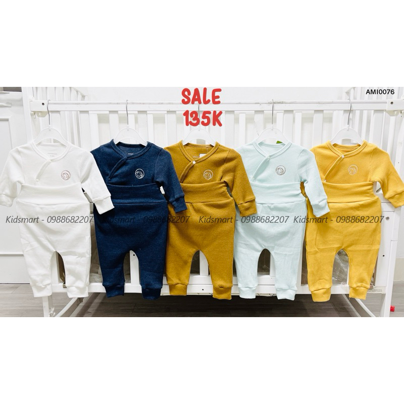 Bộ sơ sinh Anmina dài tay cài lệch AMI0076