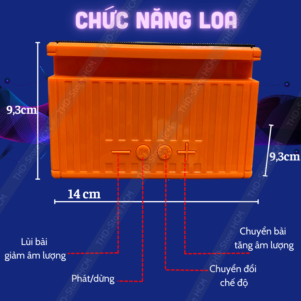 Loa bluetooth có đèn led 7 màu độc đáo thiết kế hình hộp cao cấp JK-302