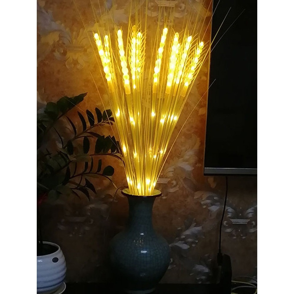 Đèn Led Bông Lúa Vàng Tài Lộc Bó 10 Bông Có Tụ Nhôm Chống Cháy Nổ Loại 14 Hạt Cao 95cm Tặng Kèm Phích Cắm