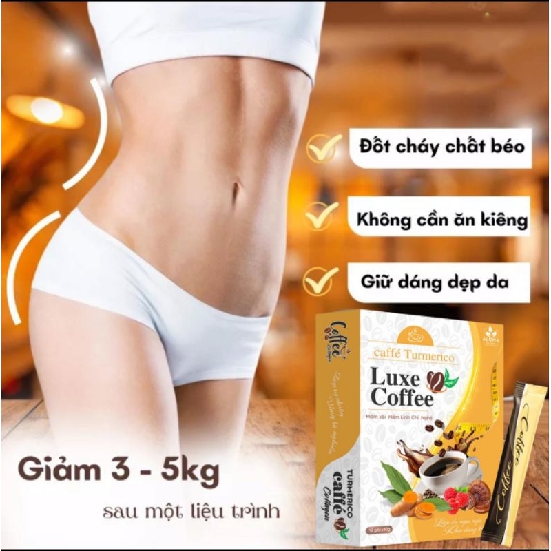 Cà Phê Giảm Cân Luxe Coffe Nghệ Nấm Linh Chi, Giảm Cân, Giảm Mỡ , Cho Người Ăn Kiêng