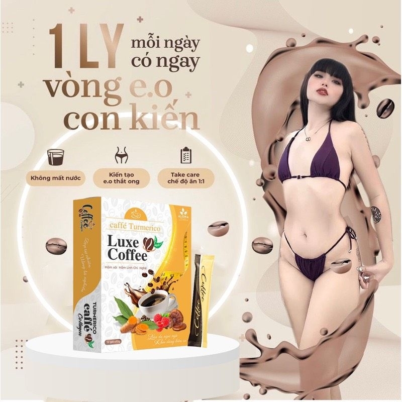 Cà Phê Giảm Cân Luxe Coffe Nghệ Nấm Linh Chi, Giảm Cân, Giảm Mỡ , Cho Người Ăn Kiêng