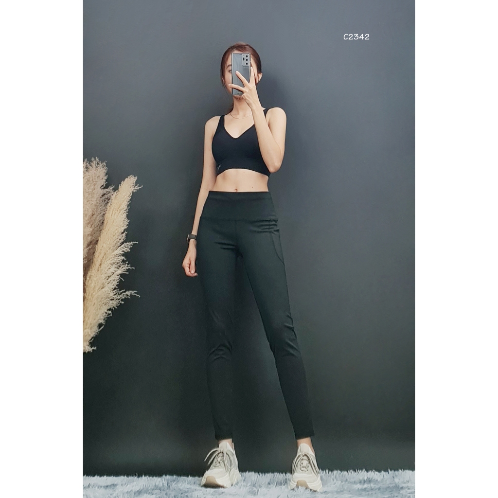 C2342 - Quần tập 2 bên túi, thun trơn