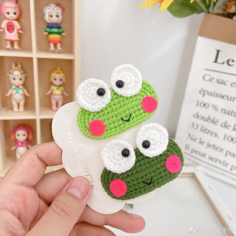 KẸP TÓC HÌNH ẾCH MÁ HỒNG CUTE