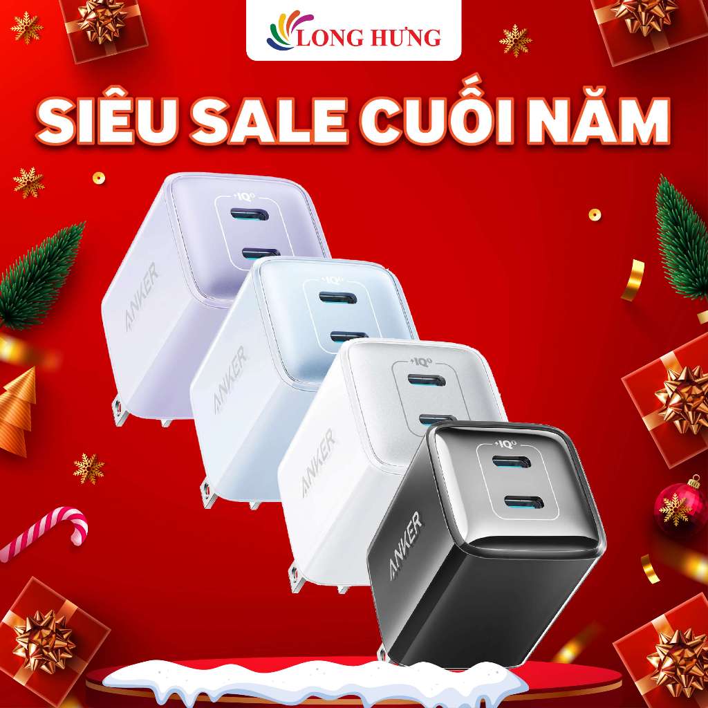 Cốc sạc Anker 521 Nano Pro 40W 2Type-C PiQ 3.0 PD A2038 - Hàng chính hãng