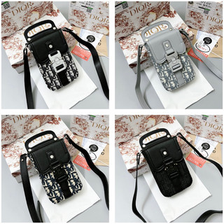 Túi chéo cd mini hoạ tiết vân dệt thổ cẩm - túi đeo chéo nam nữ tag sắt ful box