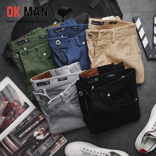 Quần Kaki nam Giả Jean cao cấp dáng Slimfit 5 màu chất vải co giãn không bai dão Okman