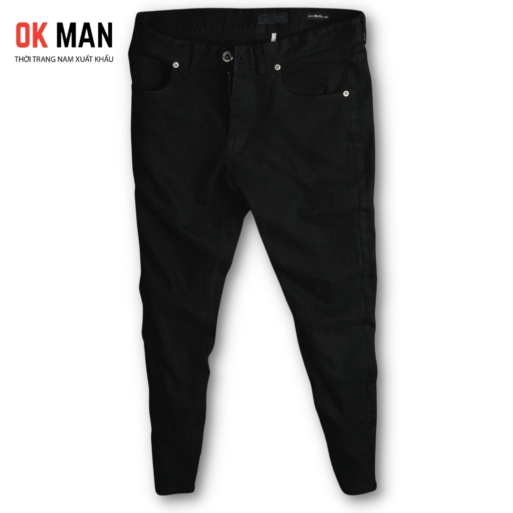 Quần kaki nam giả Jean cao cấp form slimfit 5 màu co giãn thoải mái OkMan