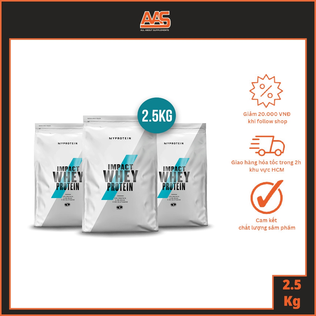 Whey Protein - IMPACT WHEY PROTEIN - 5.5lbs  - Bổ sung protein tăng cơ giảm mỡ - Từ Châu Âu