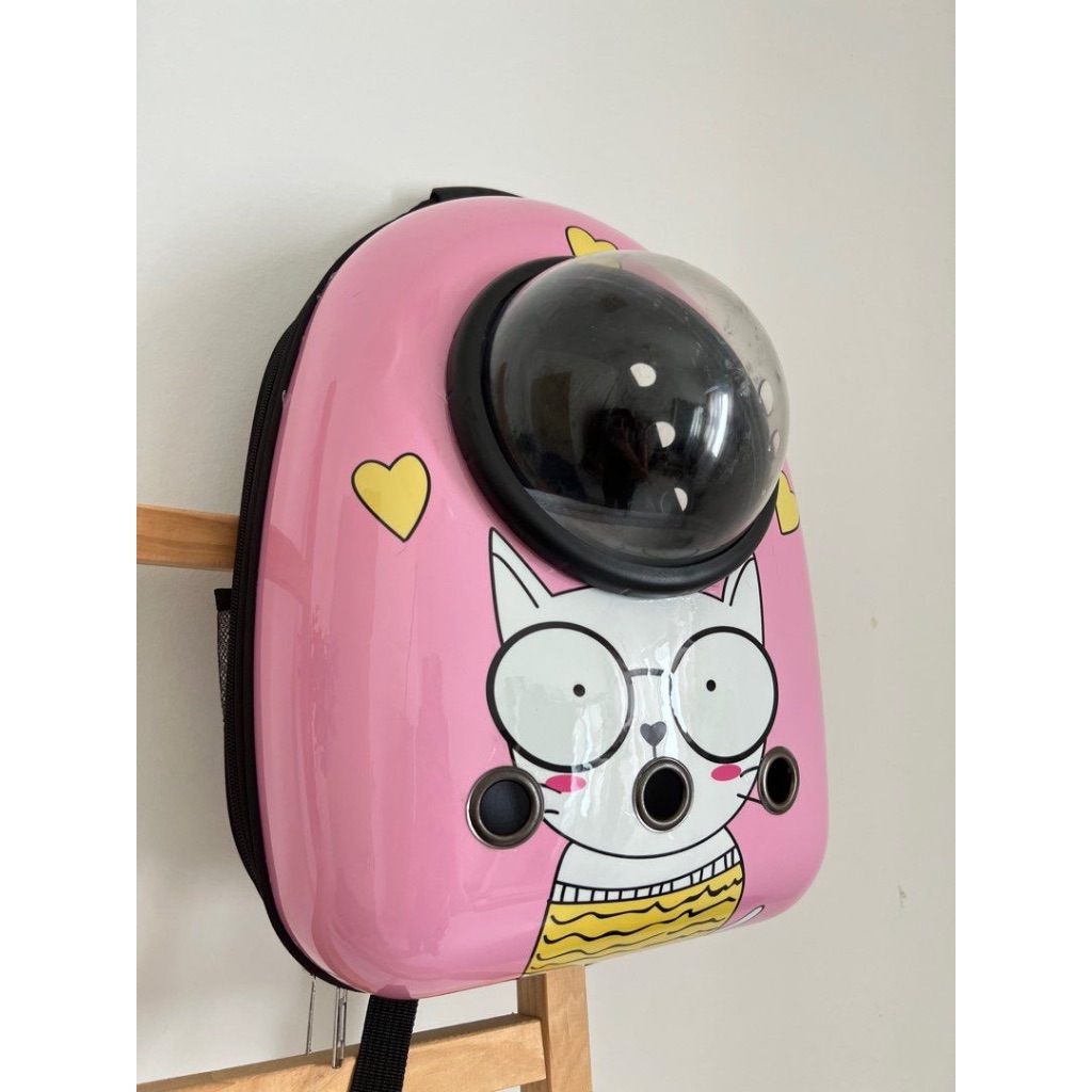 Balo phi hành gia hình mèo hồng balo vận chuyển thú cưng dễ thương chất liệu siêu bền dễ dàng giặt giũ