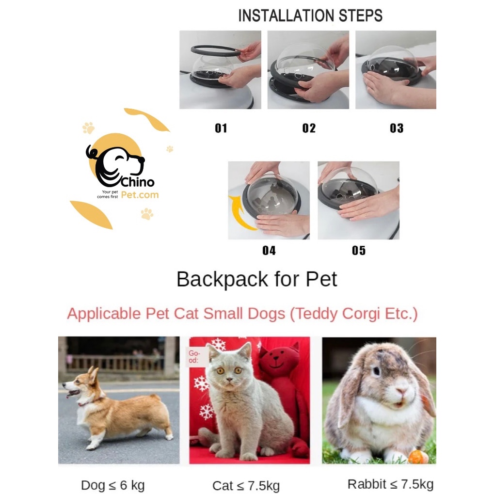 Balo phi hành gia hình mèo hồng balo vận chuyển thú cưng dễ thương chất liệu siêu bền dễ dàng giặt giũ