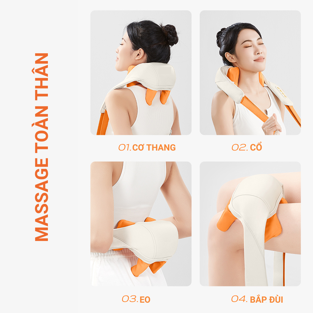 Máy massage cổ vai gáy kết nối app Mihome, massage chườm ấm cổ vai gáy,  cải thiện sức khỏe chính hãng Thiên Phúc Tâm