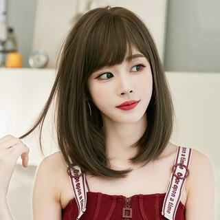 Tóc giả nữ Hàn Quốc cao cấp - Tóc giả nữ nguyên đầu cup ngắn. Tóc giả, tóc ngắn, tóc giả có da đầu, tóc vic