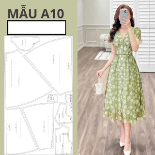 Rập giấy a0 đầm nhún chân ngực mã a10