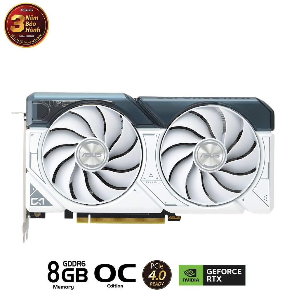 CARD MÀN HÌNH ASUS DUAL-RTX4060-O8G WHITE NEW CHÍNH HÃNG 36 THÁNG