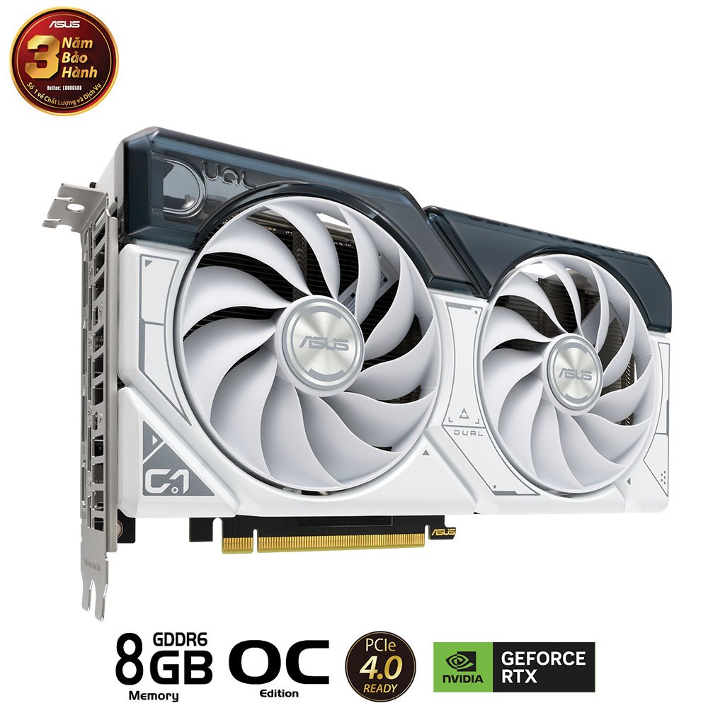 CARD MÀN HÌNH ASUS DUAL-RTX4060-O8G WHITE NEW CHÍNH HÃNG 36 THÁNG