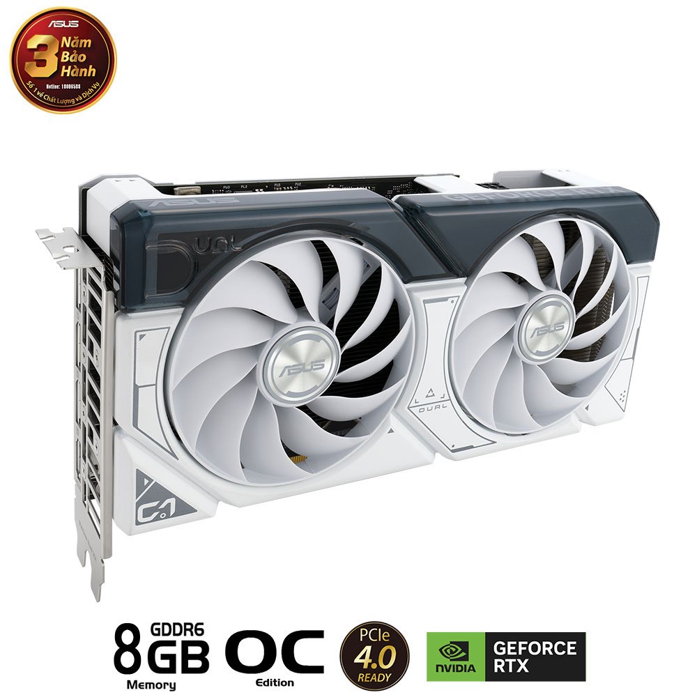 CARD MÀN HÌNH ASUS DUAL-RTX4060-O8G WHITE NEW CHÍNH HÃNG 36 THÁNG