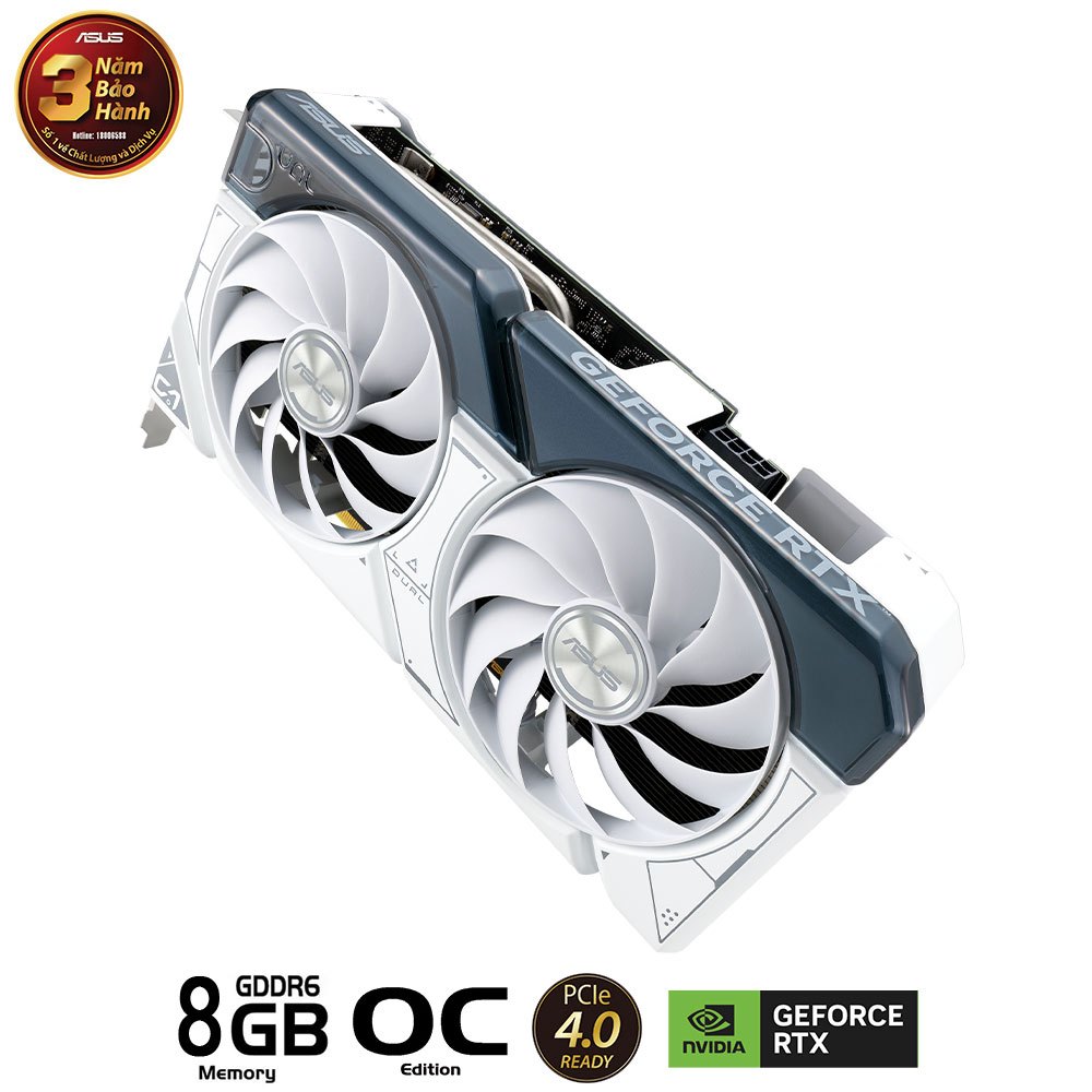 CARD MÀN HÌNH ASUS DUAL-RTX4060-O8G WHITE NEW CHÍNH HÃNG 36 THÁNG
