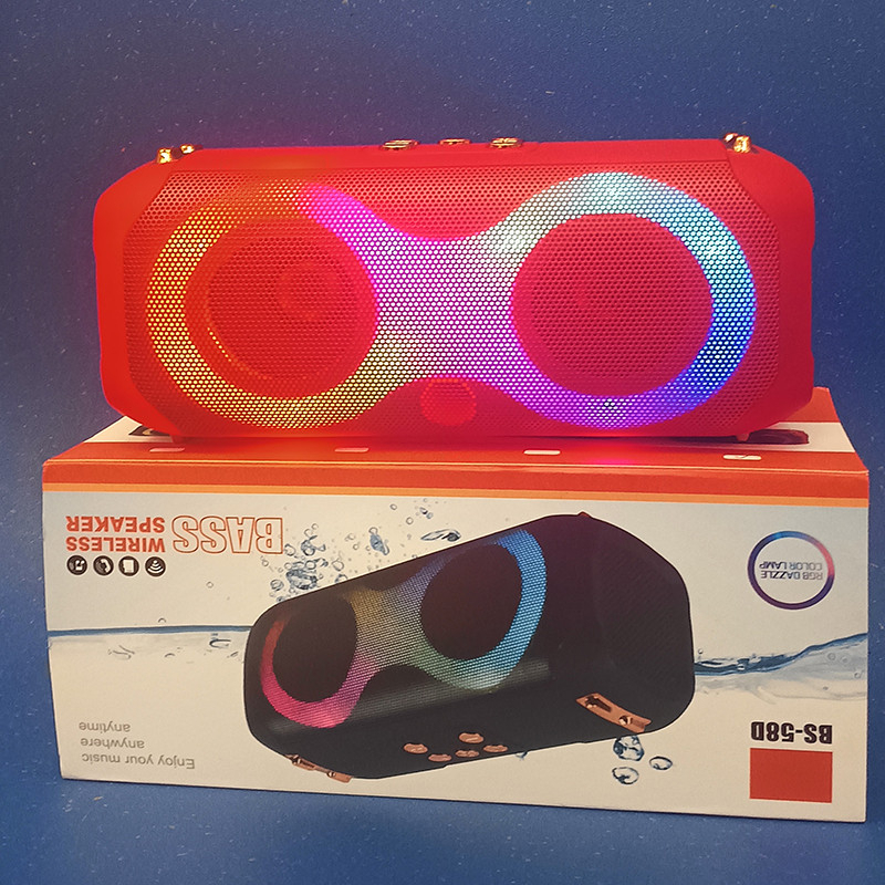 Loa bluetooth có đèn led, âm thanh trung thực bass mạnh pin trâu BS-58D