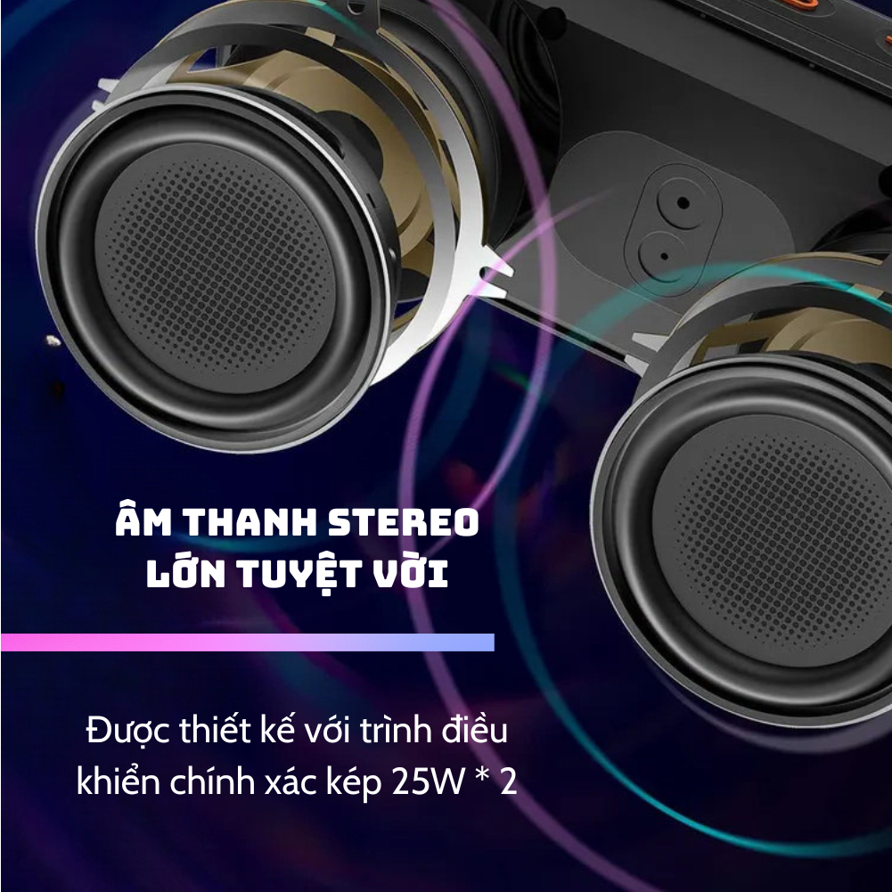 Loa bluetooth có đèn led, âm thanh trung thực bass mạnh pin trâu BS-58D