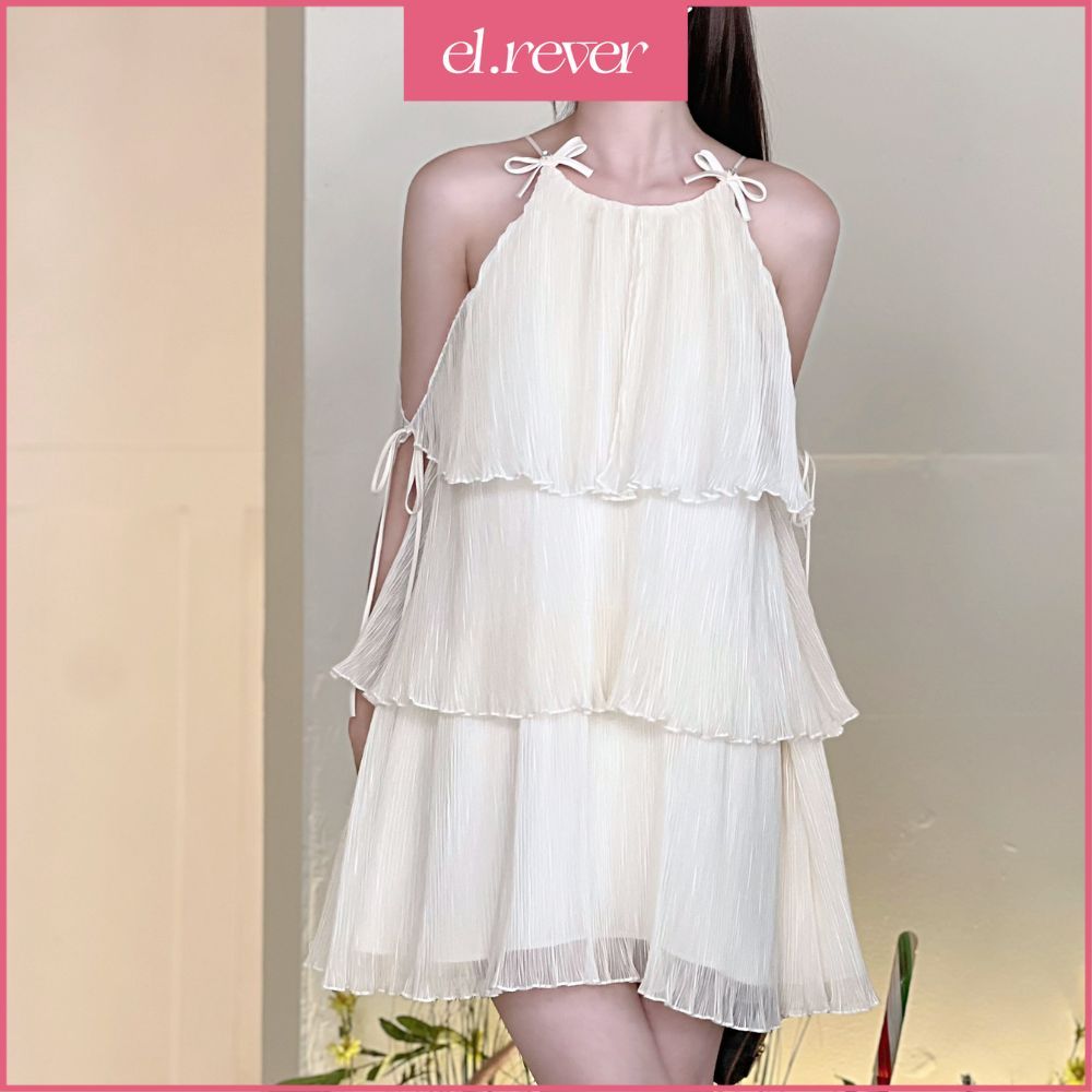 El.Rêver - Đầm xếp ly tầng nữ tính - Màu hồng - 1023D98