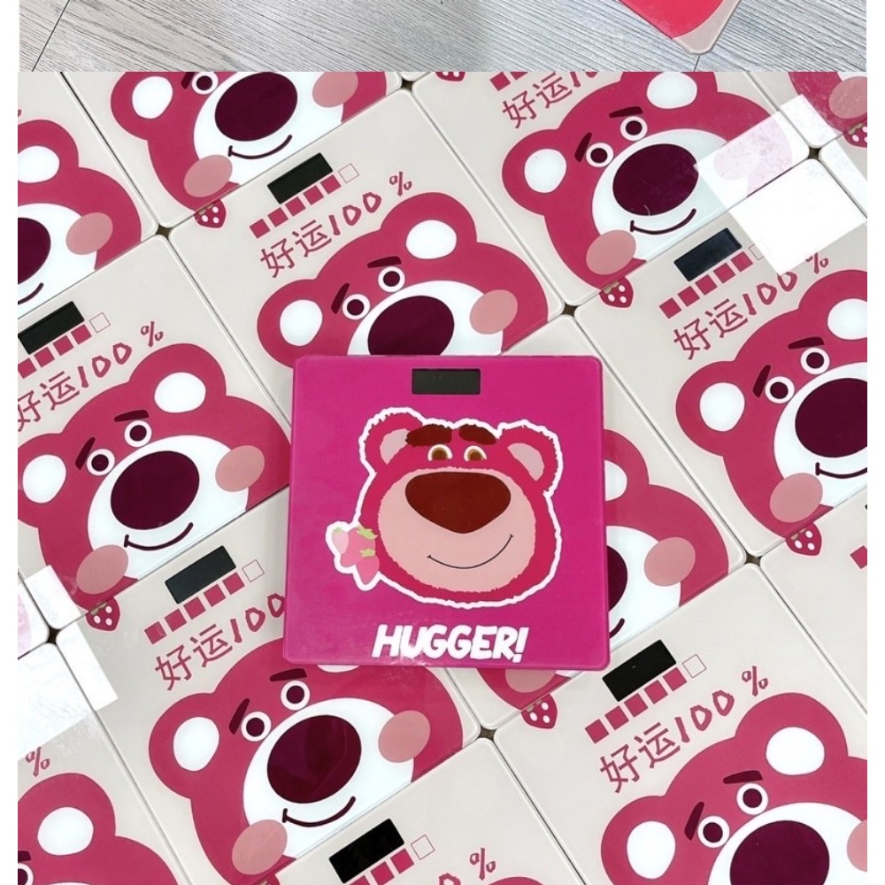 Cân điện tử sức khoẻ hình gấu hồng Lotso- Cân hình gấu dâu LOSTO theo dõi cân nặng gia đình chính xác cao